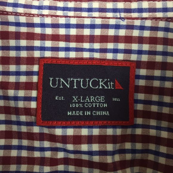 UNTUCKit Men Office Plaid Button Up Long Sleeve Shirt Cotton XL Extra Large - Picture 2 of 12